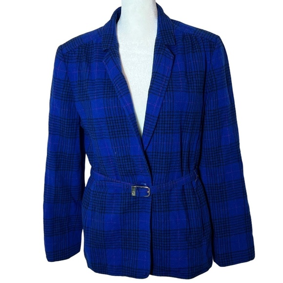 Pendleton Jackets & Blazers - Pendleton Vintage Plaid Belted Blazer, Size 14